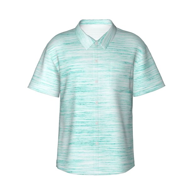 Balery Blue Bright Camisas hawaianas de manga corta para hombre, camisas playeras de corte holgado, camisas de vacaciones con botones,Small