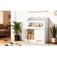 thumbnail image 3 of Mteryoing Large Hamster Cage with Storage Cabinet & Acrylic Viewing Panels, Small Animal Habitat with Lockable Top for Guinea Pig Hedgehog, White, without Casters, 3 of 8