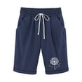 thumbnail image 2 of Womens High Waisted Running Shorts Athletic Gym Track Workout with Pocket Vmvidoty Elastic Waist Blowball Printing Drawstring Shorts Navy M, 2 of 4