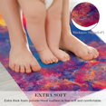 thumbnail image 3 of 2 Pieces Kitchen Rugs, Abstract Anti Fatigue Non Slip Foam Cushioned Royal Blue Orange Painting Art Comfort Indoor Floor Mat Runner Rug Set for Laundry Office Sink Bathroom (17"X48"+17"X24"), 3 of 5