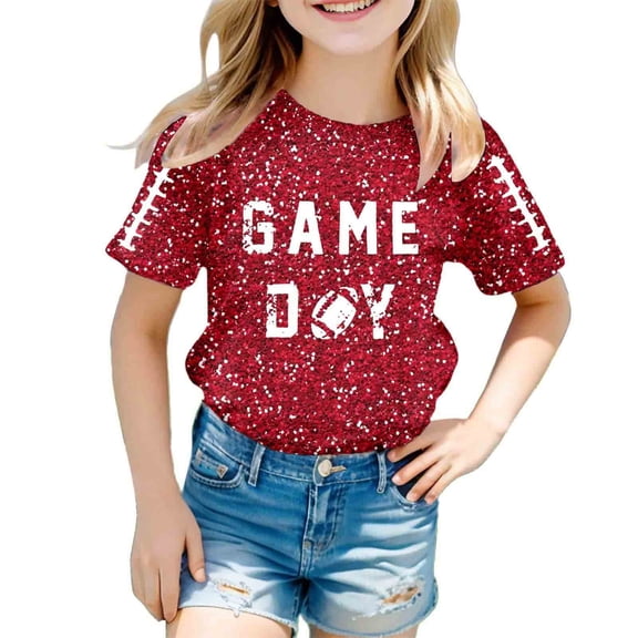 MAIHAN Girl Shirts Graphic Tee Tops Round Neck Tee Summer Clothes for Girls Classic Basic T Shirt