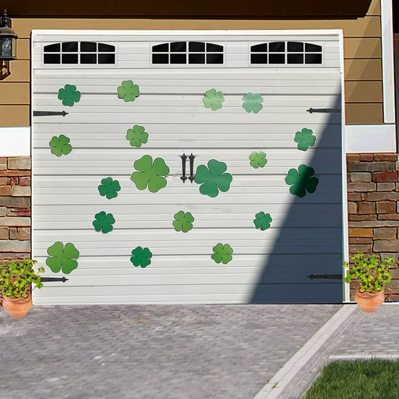 VictoryStore St Patrick's Day Shamrocks Garage Door Magnets Decoration Set, 18 Pieces, Multicolor