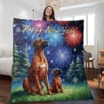 thumbnail image 2 of Happy New Year Rhodesian Ridgeback Family Cheer Winter Midnight Firework Quilt Blanket Ridgebacks Dog Lover Gifts Cozy Comforter Throw Blanket - 02025, 2 of 5