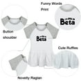 thumbnail image 2 of I'm Still In Beta Funny Dresses For Baby, Newborn Babies Skirts, Infant Princess Dress, 0-24M Kids Graphic Clothes (Gray Raglan Dresses, 6-12 Months), 2 of 5
