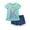 Elsa Mint Green Navy, variant on Disney Frozen Toddler Girls' 2-Piece Tee and Shorts Set Elsa Mint Green Navy