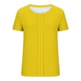 thumbnail image 6 of Posijego Womens Short Sleeve T-Shirts Summer Crew Neck Pleated Casual Dressy Blouses Women's Tunic Top with Leggings, 6 of 7