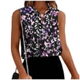 thumbnail image 1 of TaTaai Lapel Printed Blouse Breathable Wrinkle-Resistant Women's Fashion Sleeveless Short Sleeve Button Loose Summer Casual Office Top Gift, 1 of 6