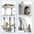 thumbnail image 5 of Alden Design 63" H Cat Tree Tower with Hammock and Scratching Posts, Light Gray, 5 of 9