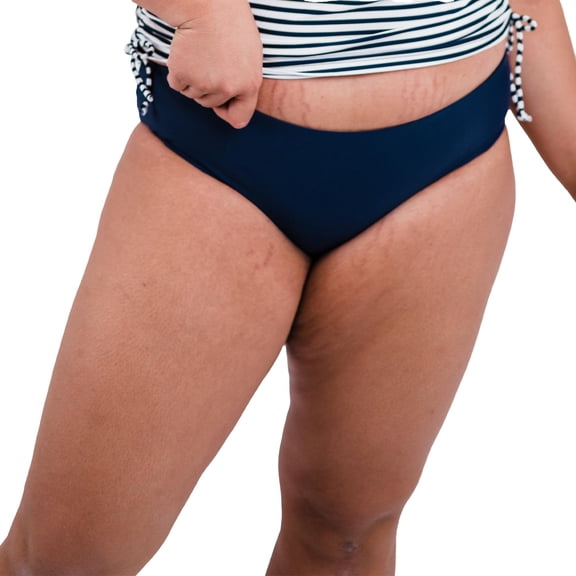 Calypsa Women's and Women's Plus Hipster Bikini Bottom with Center-back Ruching Detail