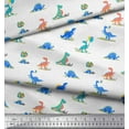 thumbnail image 2 of Soimoi White Cotton Duck Fabric Balloon & Dinosaur Kids Printed Fabric 1 Yard 56 Inch Wide, 2 of 3