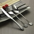 thumbnail image 3 of Juego de cubiertos de 5 piezas, juego de vajilla de acero inoxidable 18/10 plateado, juego de cubiertos plateados, utensilios de cena (2 tenedores, 2 cucharas, 1 cuchillo) (acabado cromado) MFZFUKR CJWUS-5256, 3 of 8
