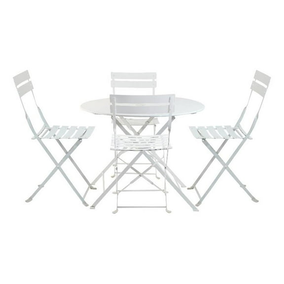 Bistro 36" Round Table Outdoor Set - Set of 5 - White
