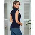 thumbnail image 2 of Sleeveless Turtlenecks Tops for Women Lightweight Knit Sleeveless Vest Stretchy Turtleneck Royal blue XL, 2 of 7