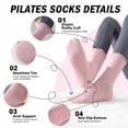 thumbnail image 5 of Yawlsow 4 Pairs Pilates Grip Socks for Woman, Ruffle Frilly Yoga Socks for Barre Ballet Workout Hospital, Size 5-10, 5 of 6