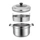 thumbnail image 5 of Olla de cocina de acero inoxidable, utensilios de cocina fáciles de limpiar, resistentes, olla de doble mango para fideos de verduras caseras, 5 of 8