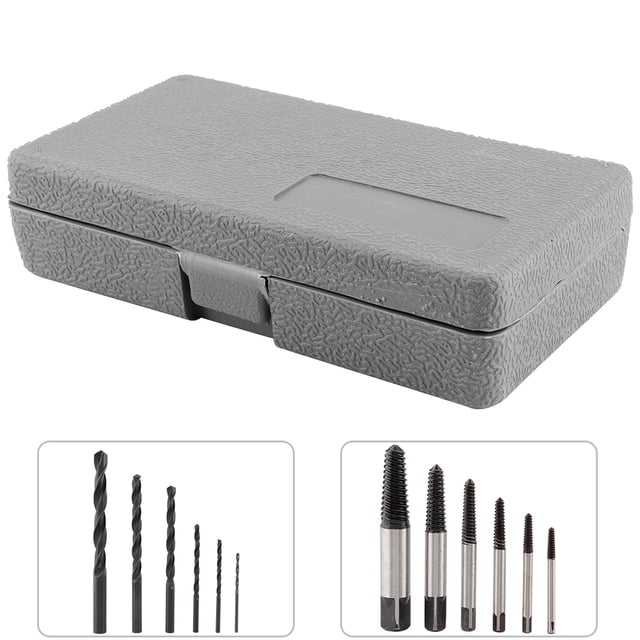 Akozon Screw Extractor 12Pcs Rigid Screw Extractor Drill Bits Guide Set Easy Out Broken Removing Fastener Tools