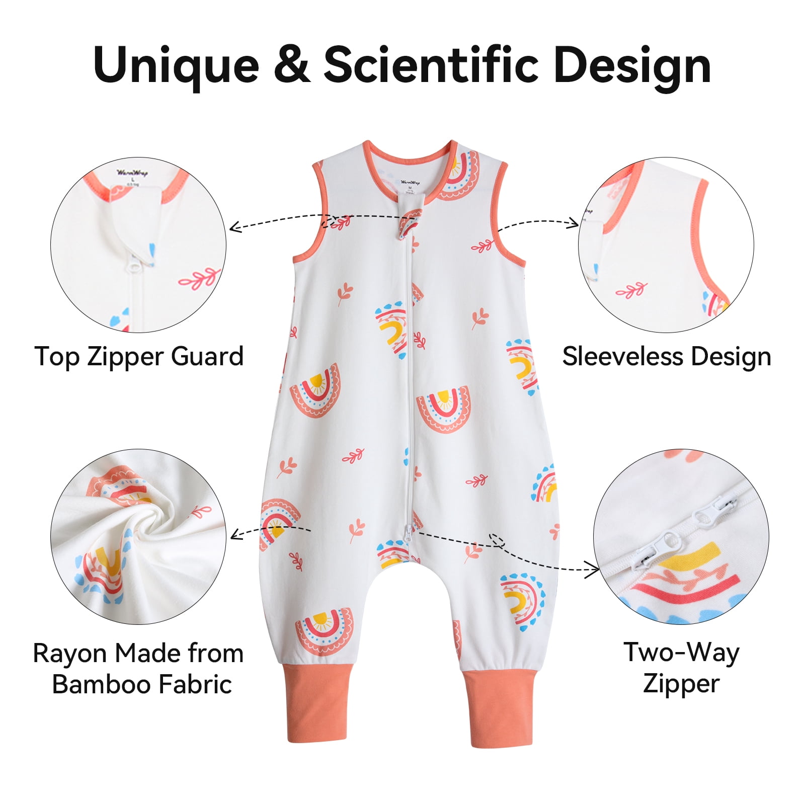 3 Pack-0.5 Tog Lightweight Summer Toddler Sleep Sack with Feets 6-12 Months 100% Cotton Breathable Sleep Sack with Legs 2-Way Zipper Wearable Blanket