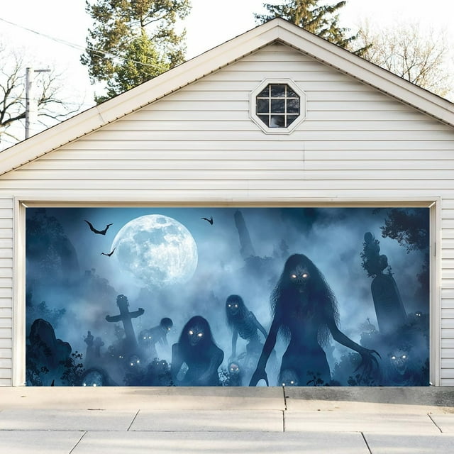 Halloween Garage Banner for Party Decorations Create Festive Atmosphere with This Stunning Holiday Display