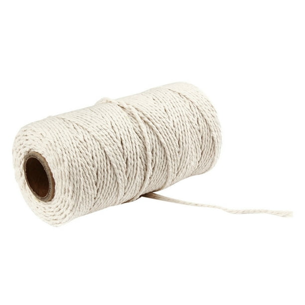 kiplyki 100m Cotton Twisted Long/100Yard Pure Cord Rope Crafts Macrame  Artisan String 