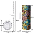 thumbnail image 5 of 20oz Pioneer Flower Floral Print Pattern Skinny Tumblers Stainless Steel Tumbler with Lid and Straw,Vacuum Insulated Double Wall Travel Tumbler Cups with Cleaning Brush for Coffee,Tea, 5 of 6