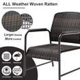 thumbnail image 4 of JOYURE 3 Pieces Outdoor Patio Furniture Set,All-weather Wicker Rattan Bistro Set with Coffee Table and Cushions for Yard,Garden,Balcony,Chocolate Brown, 4 of 8