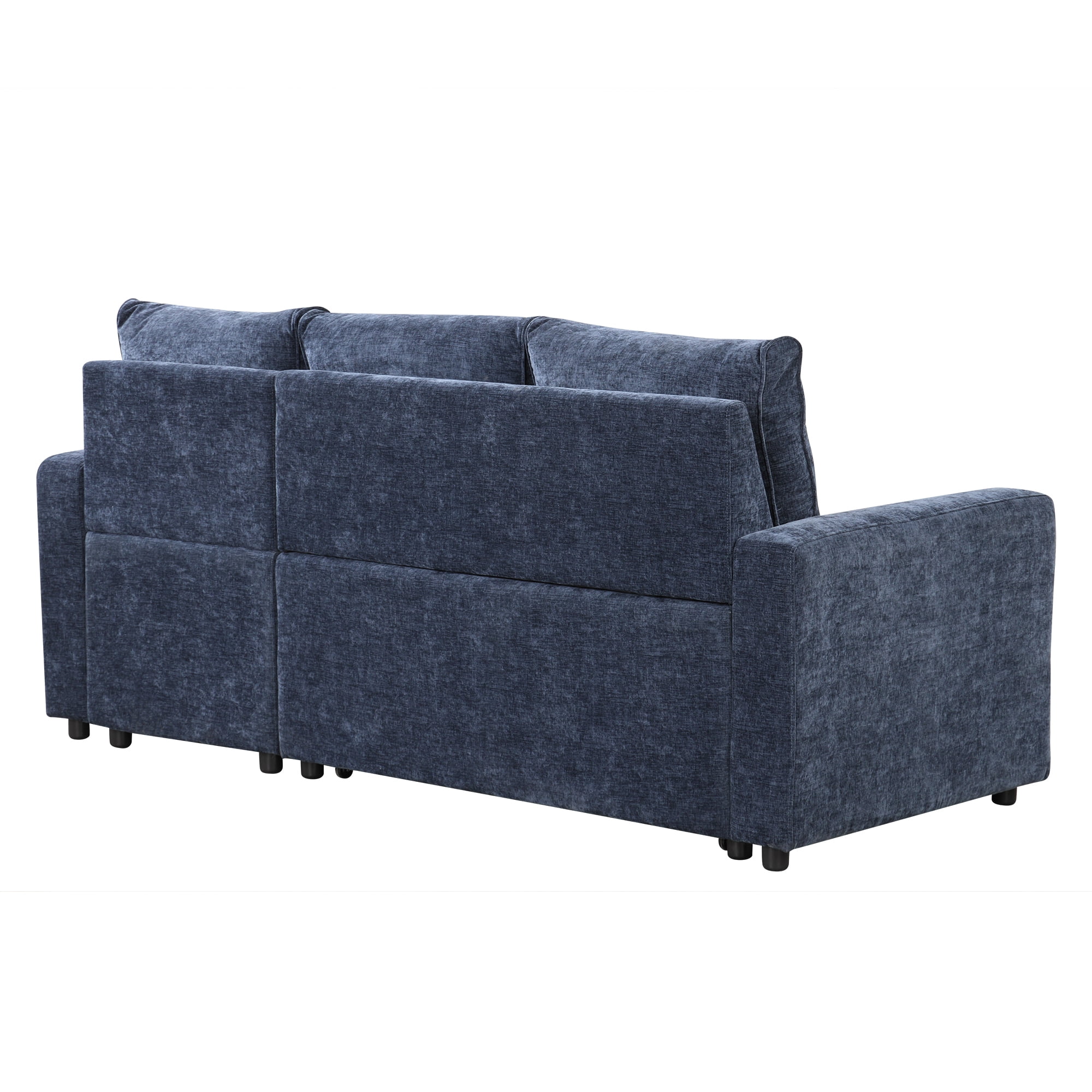 MAYEERTY Soft Upholstered Sectional Sofa Bed - Storage Included, Ideal for Living Rooms/Apartments,Blue