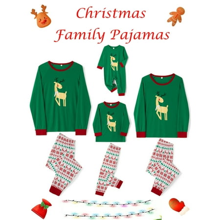 

Family Matching Christmas Pajamas Deer and Snowflake Pjs Xmas Sleepwear Holiday Pyjamas Set for Adults Kids Baby