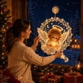 thumbnail image 4 of Diceymbol Christmas Suction Cup Window Light Light-Up Festive Window Scene Flat Plastic Christmas Decoration with Warm LED Lights, 7.09 in Angel, 4 of 5