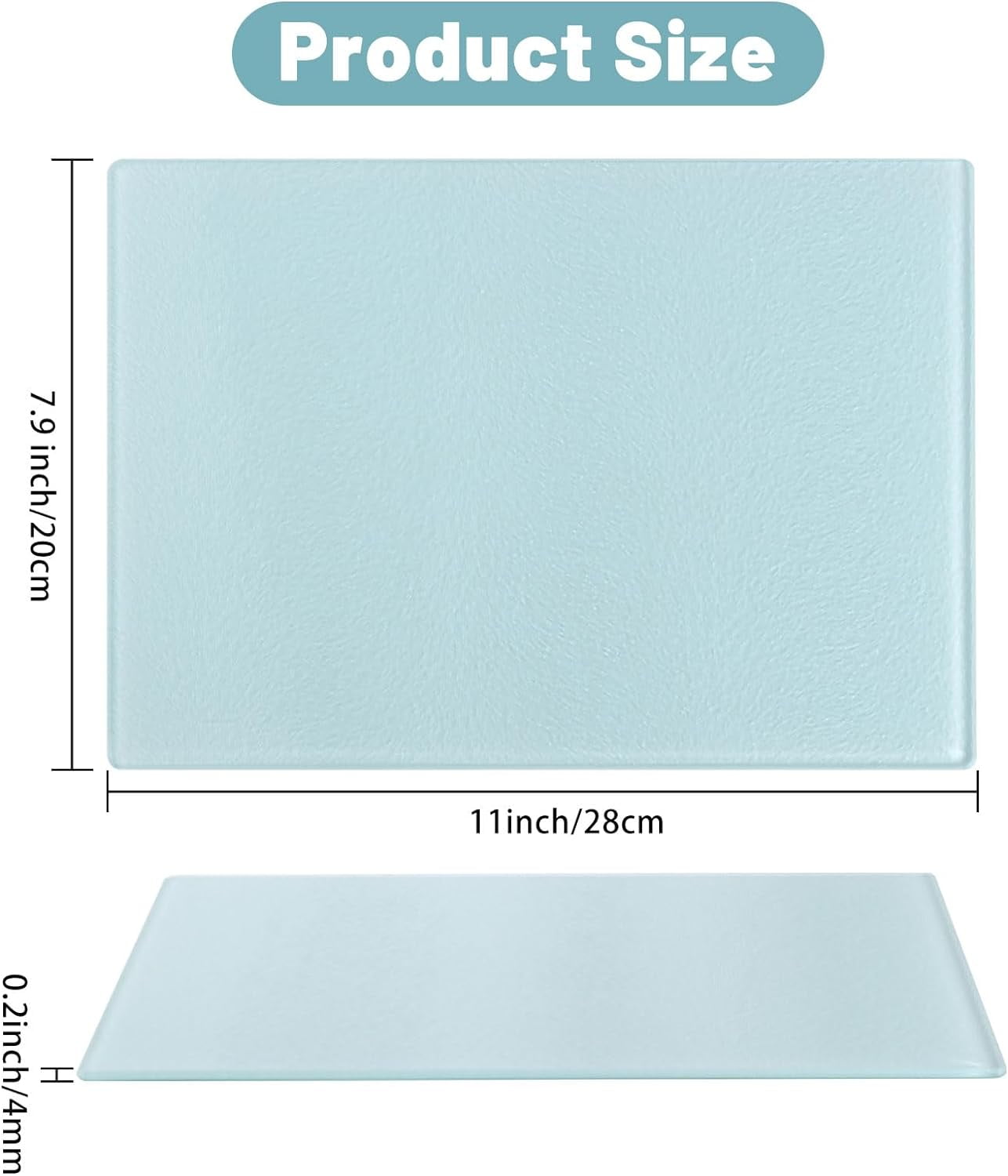 4Pcs Sublimation Glass Cutting Boards Rectangle Tempered Glass Cutting Blanks for Heat Press Printing Kitchen Vegetable Mixed Color 4pcs