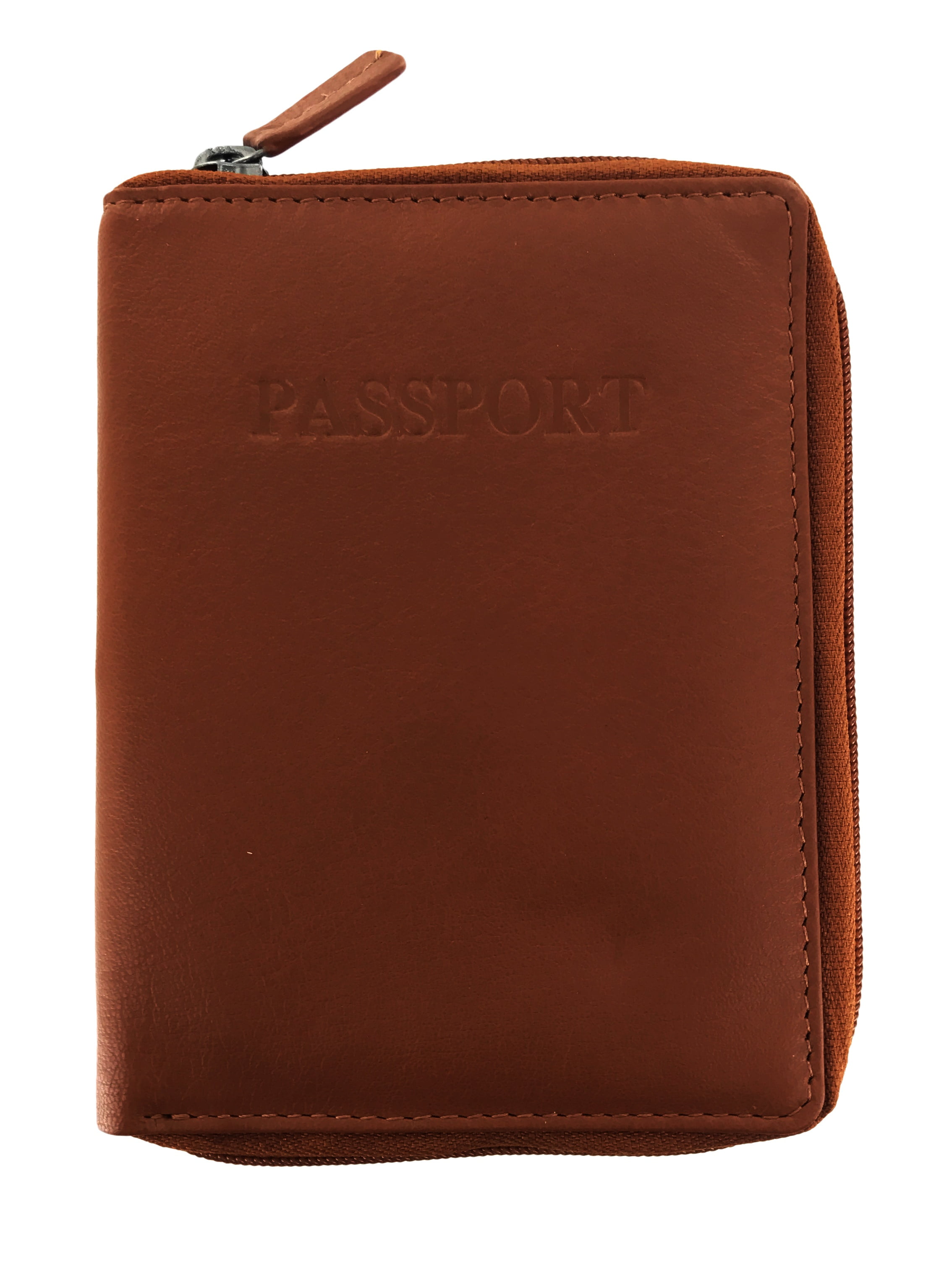 Faddism Faddism Womens Leather Minimalist Zip Around Travel Passport