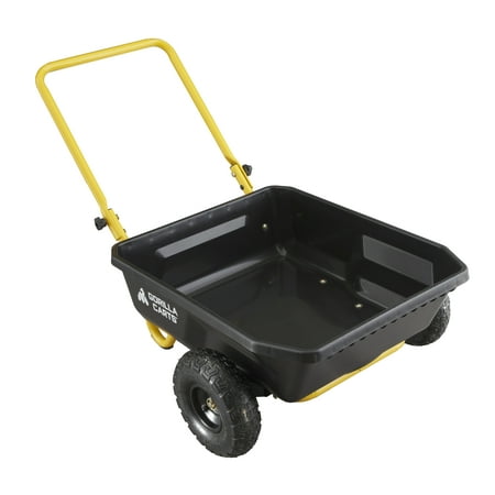 Gorilla Carts GCR-4 4 cu. ft. Poly Yard Cart  300-Pound Capacity  Black