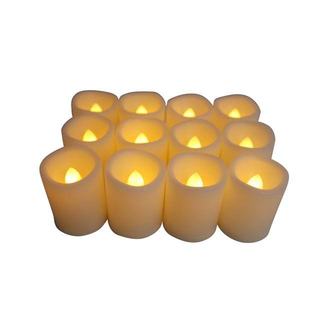 Indoor & Outdoor Flameless Votive Candles with 6 hour Timer - Pack of ...
