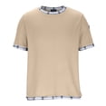 thumbnail image 4 of Men's Solid Color Basic Casual Short Sleeve Crewneck T-Shirt Top Tee for Daily Streetwear Loungewear Gym Workout Modern Fashion Essential | AESTIVO,Beige L, 4 of 8