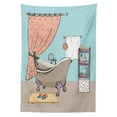 thumbnail image 3 of Ambesonne Cartoon Tablecloth Rectangular Table Cover, Bathroom Tub Illustration, 60"x84", Multicolor, 3 of 4
