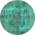 thumbnail image 1 of Ahgly Company Machine Washable Indoor Round Persian Turquoise Blue Traditional Area Rugs, 5' Round, 1 of 4
