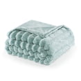 thumbnail image 3 of CBCHome Jumbo Velvet Plush Wide Ribbed Throw Blanket - Super Soft, Warm, Cozy Fluffy Throw for Couch, Bed, Sofa - All Season Décor (Blue Surf, 50" x 60"), 3 of 9