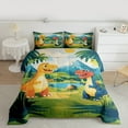 thumbnail image 2 of Castle Fairy Kawaii Dinosaur Bedding Comforter Set 2pcs for Children Kids Teens,Cartoon Animal Dino Twin Comforter Sets Microfiber,Jungle Wildlife Breathable Bedding Set,Super Cozy Room Decor, 2 of 8