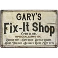 thumbnail image 1 of GARY'S Fix-It Shop Sign Grandpa Dad Wall Decor 16 x 24 Matte Finish Metal 116240006029, 1 of 1