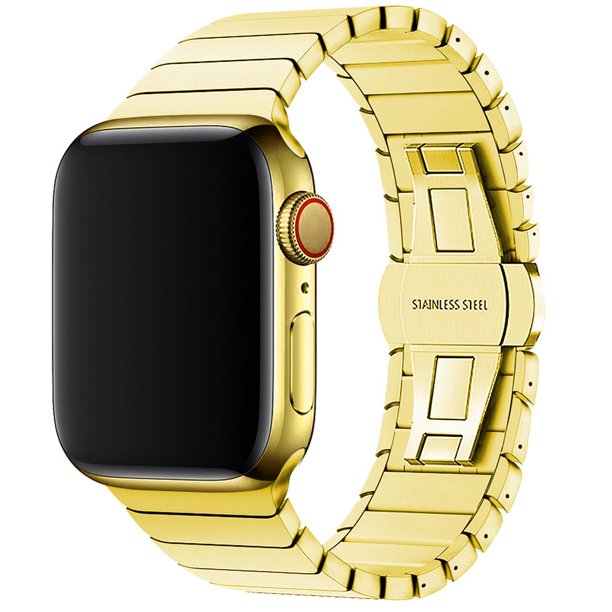 Correa de acero inoxidable para Apple Watch Band 7 8 45mm 41mm Pulsera de eslabones de mariposa IWatch Ultra 49mm 6 SE 5 44mm 40mm Accesorios Tan Jianjun unisex