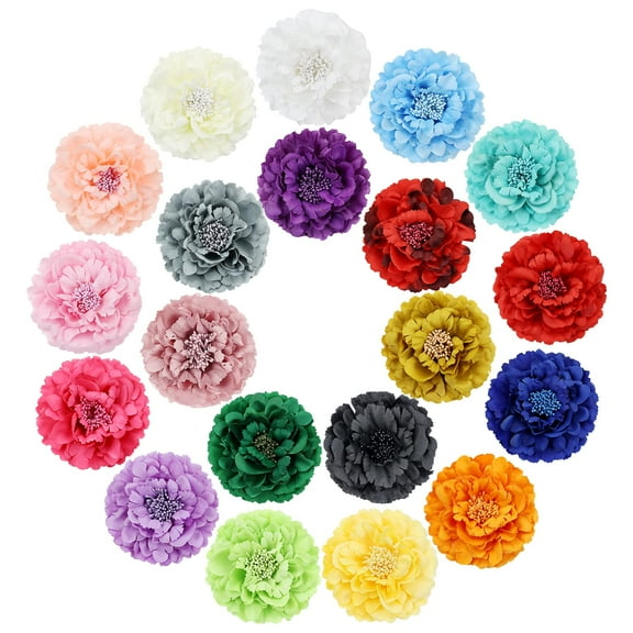 20 Pack Colorful Artificial Fake Peony Flower Hair Clips Alligator Hair Barrette Floral Hair Pins for Clothes Wedding Party Silk Large Flower Cloth Peonies Headpieces Hair Accessories for Women