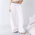 thumbnail image 4 of Summer Pants for Women Workout Wide Leg Elastic Waist Sweatpants Fashion Line Loose Pants Casual Basic Trousers Womens Pants Casual & Wide Leg, 4 of 4