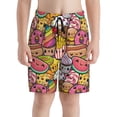 thumbnail image 2 of Cauagu Fruit-Flavored Ice-Cream Print Swim Trunks for Men,Youth Boys Swim Shorts Compression Liner Beach Shorts Boys' Swimming Shorts 7-20 Years Bathing Suit-Small, 2 of 7