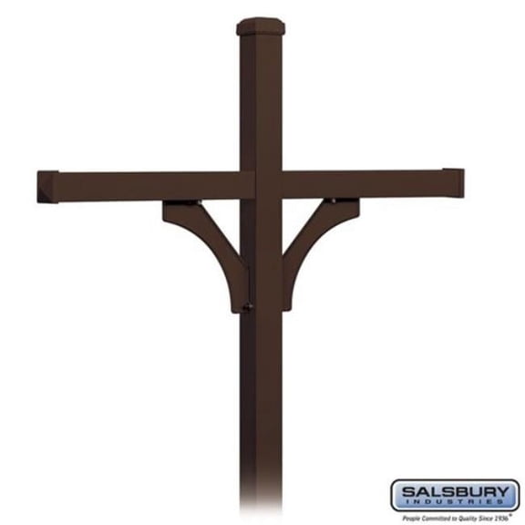 Salsbury Industries 4374BRZ Deluxe Post, 2 Sided In-Ground Mounted for 4 Roadside Mailboxes, Bronze