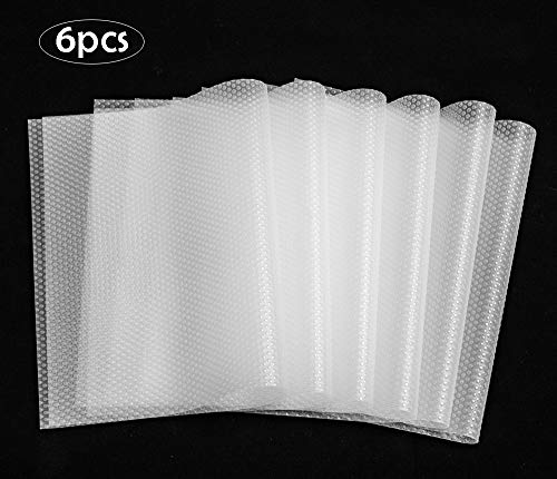 Bloss Refrigerator Shelf Liners - Grey Grid Non-Slip Fridge Mats, 12" X 78" Roll, Washable & Cut-to-Fit