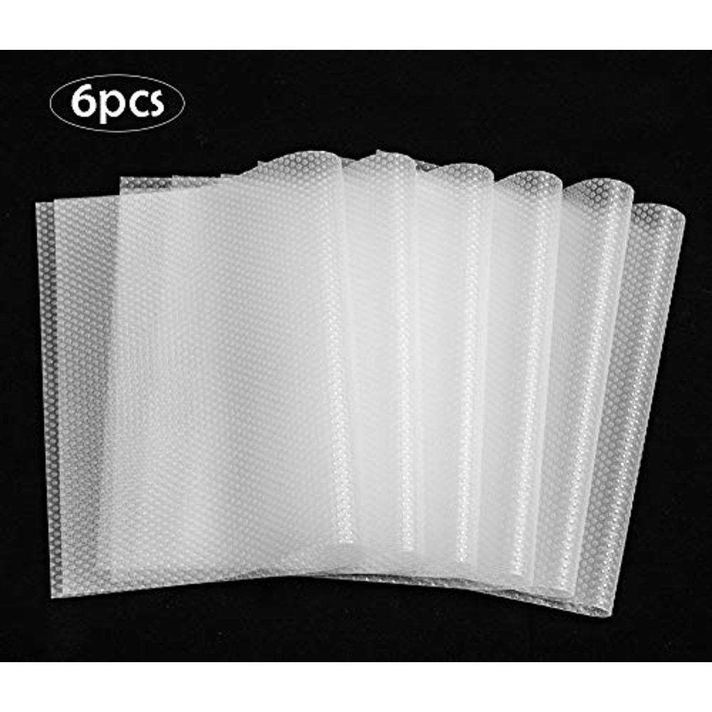 Bloss 6 Pack Shelf Liners Refrigerator Mats, AntiMold Washable