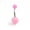 Pink, variant on Belly Button Ring with Acrylic Textured Designed Balls 14ga 3/8 inches 10mm
