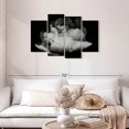 thumbnail image 2 of Elephant Stock Monochrome Tulip Wall Art - Horizontal Multi Panel Canvas - Living Room Wall Decor - Floral And Botanical Multi Panel - Black And Gray Decor - 43" x 27", 2 of 4