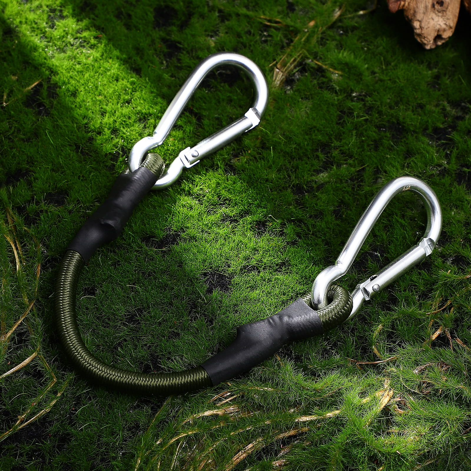 4 Pack Mini Short Bungee Cords with Carabiner Hooks Heavy Duty Elastic Tie Downs Straps for Tent, Bike, Kayak, Luggage