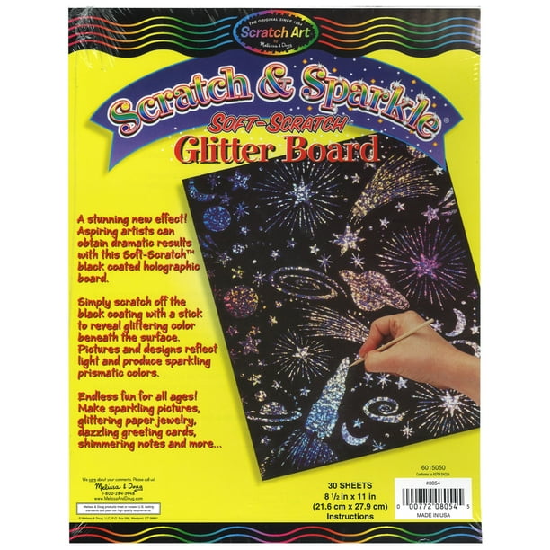 Scratch Art Scratch & Sparkle Glitter Board, 30 Sheets