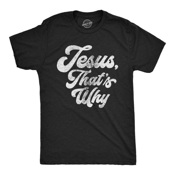Mens Jesus Thats Why T Shirt Funny Religious Faith Christian Church Guys Tee Graphic Tees